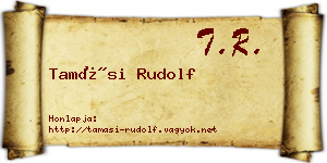 Tamási Rudolf névjegykártya